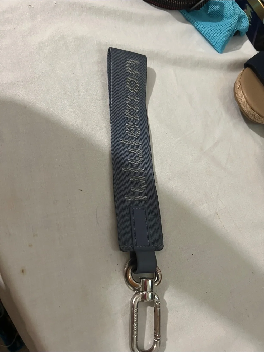lululemon athletica Men’s Gray Logo Key Loop with Silver Clip